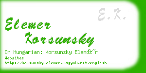 elemer korsunsky business card